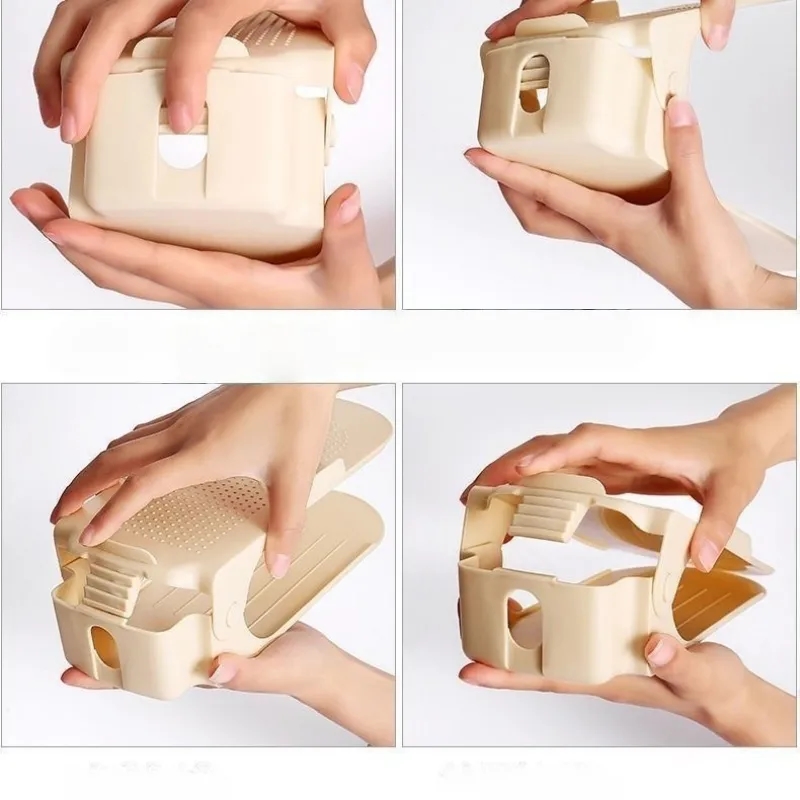 Adjustable Double-layer Plastic Shoe Rack 6