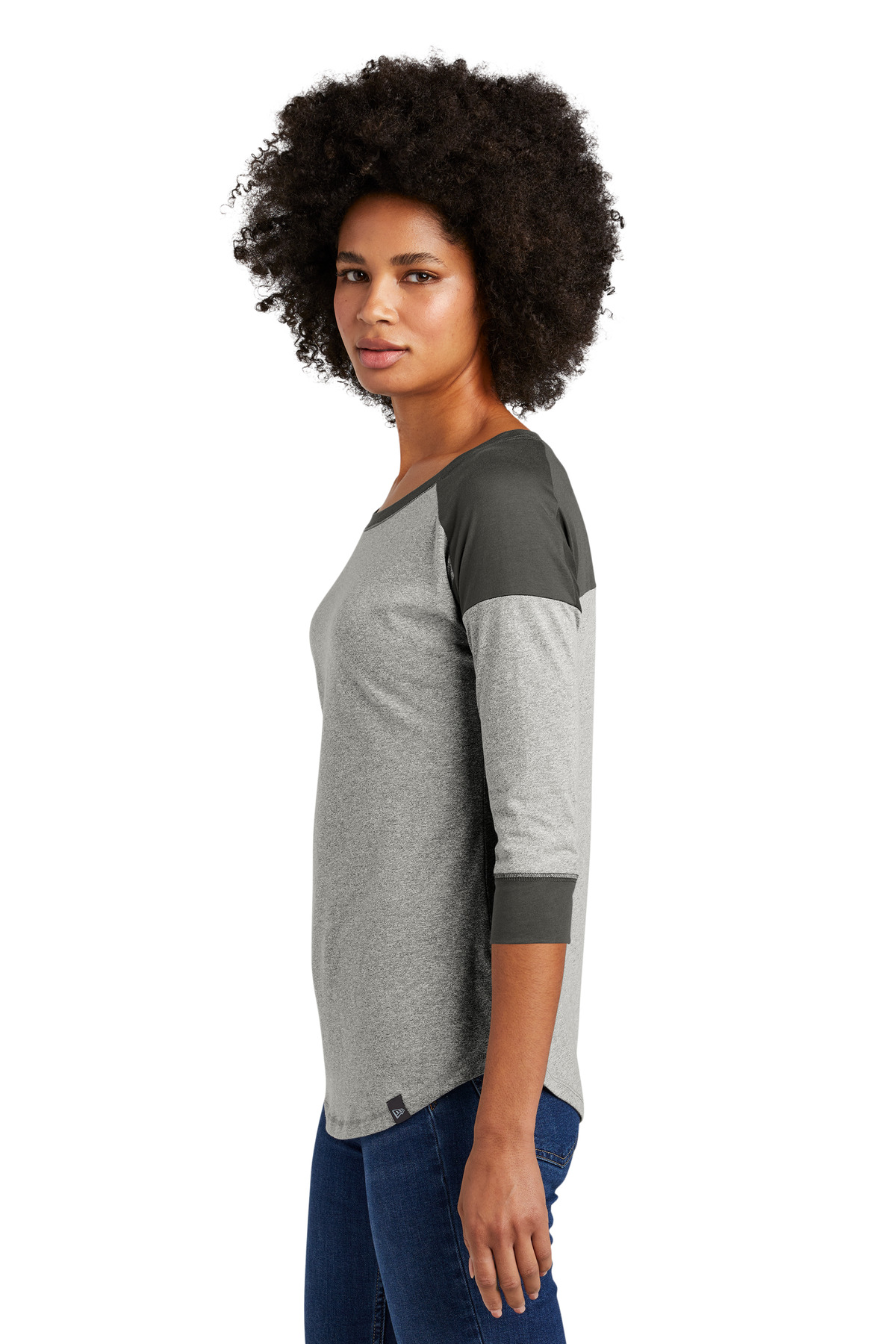 New Era Women's Heritage Blend 3/4-Sleeve Baseball Raglan Tee. LNEA104 1
