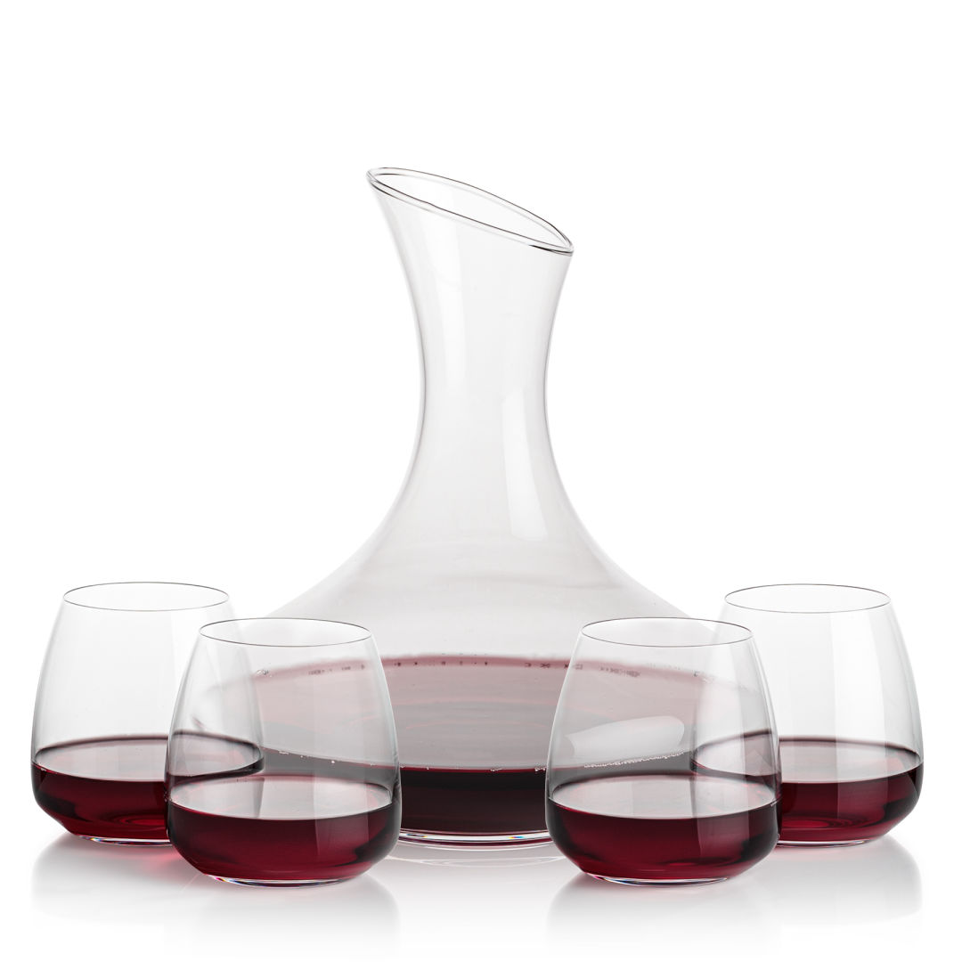 Innisfil Carafe & Hogarth Stemless Wine 6