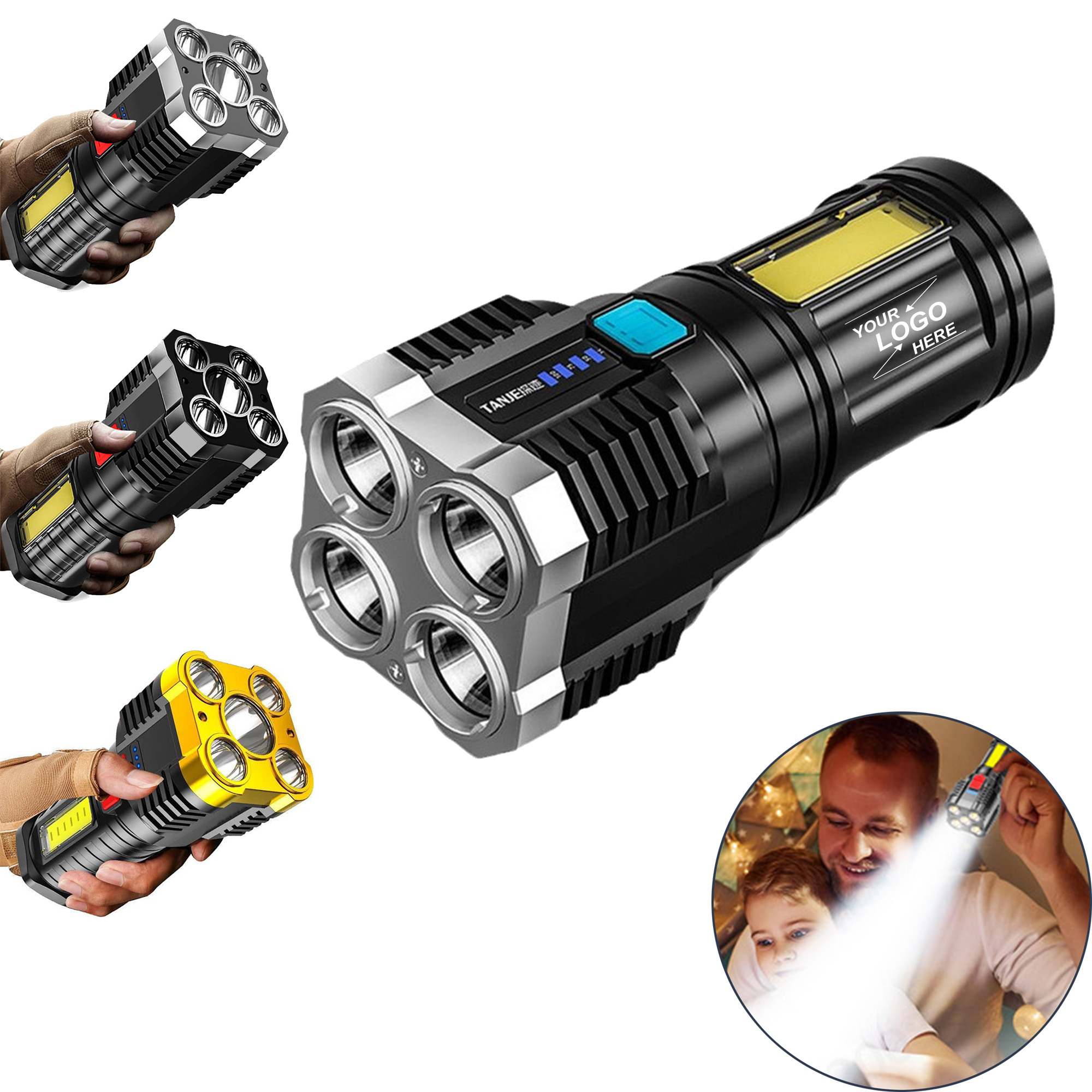 High-Power Outdoor Flashlight with Side Light 4