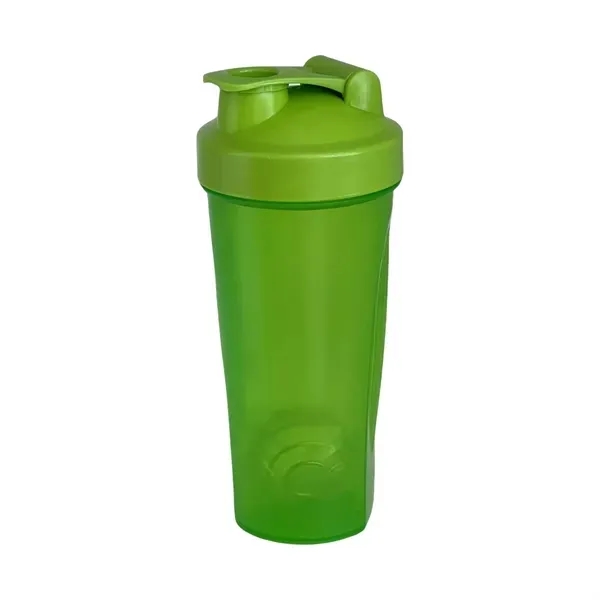 Red 20 oz Protein Shaker Bottle with Leakproof Mixing Cup 2