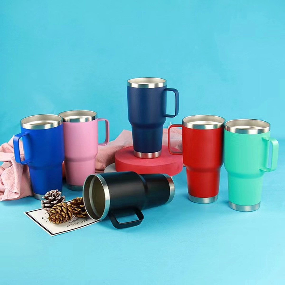30oz Stainless Steel Insulated Coffee Mug with Handle 2