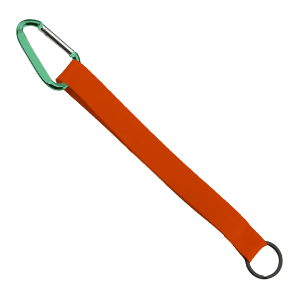 3/4" Sewn Polyester Keychain with Metal Split-Ring and Carabiner 152
