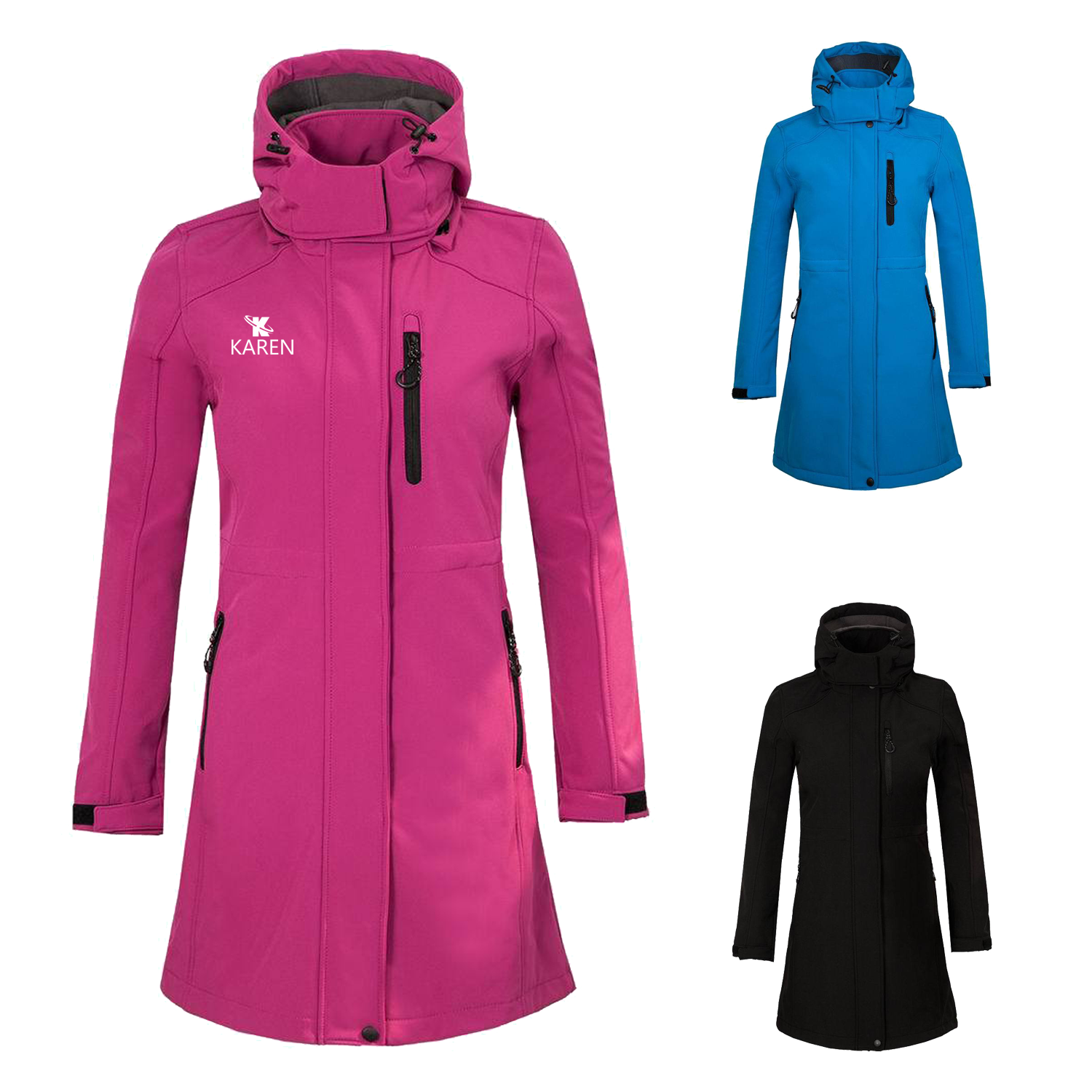 Women's Softshell Long Jacket with Hood 4
