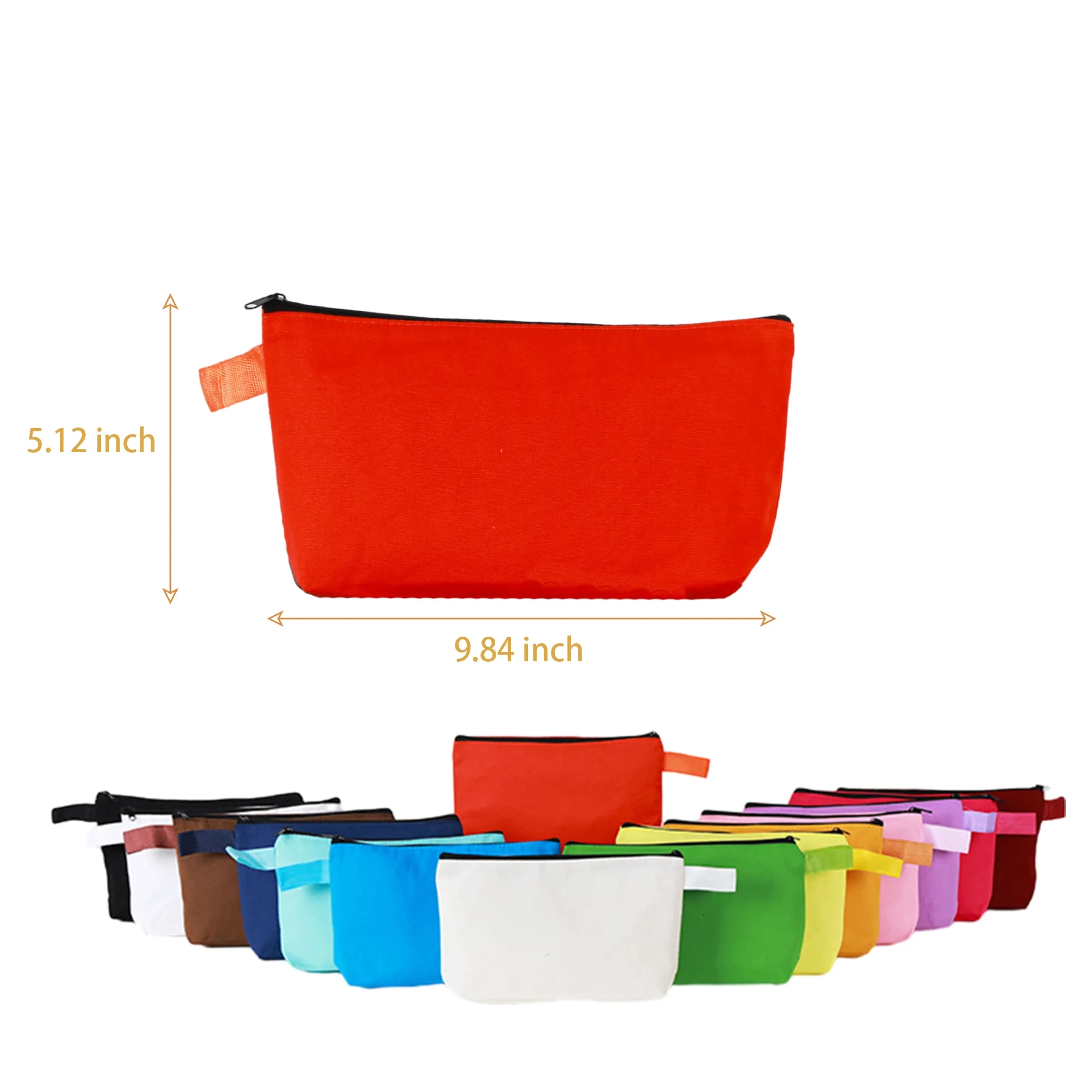 Colorful Canvas Zipper Stationery Bag, custom tote bag with logo imprint 3