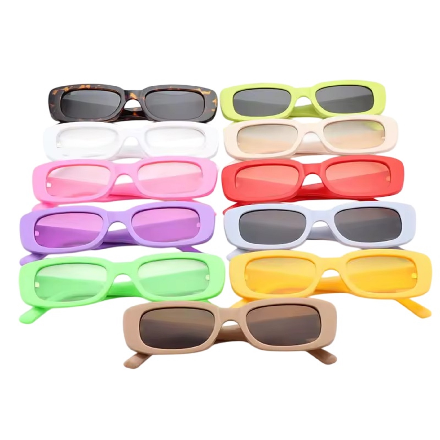 Unisex Rectangle Polycarbonate Sunglasses 16