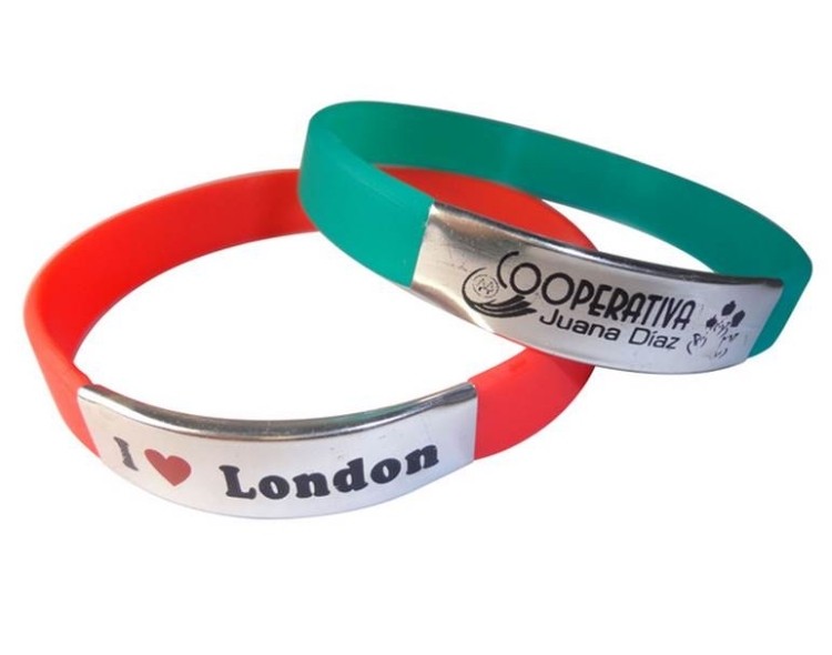 Silicone Wristband Bracelet with Aluminium Plated 2