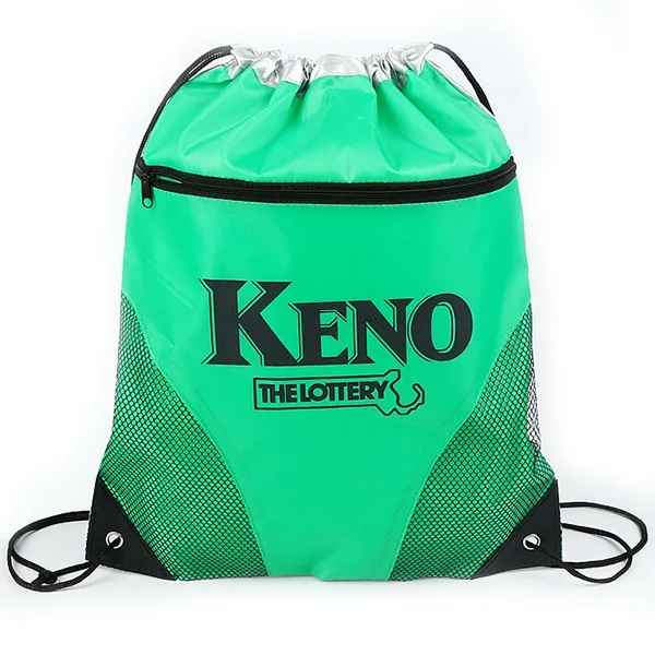 Cyclone Mesh Curve Polyester Drawstring Backpack -14x18 2