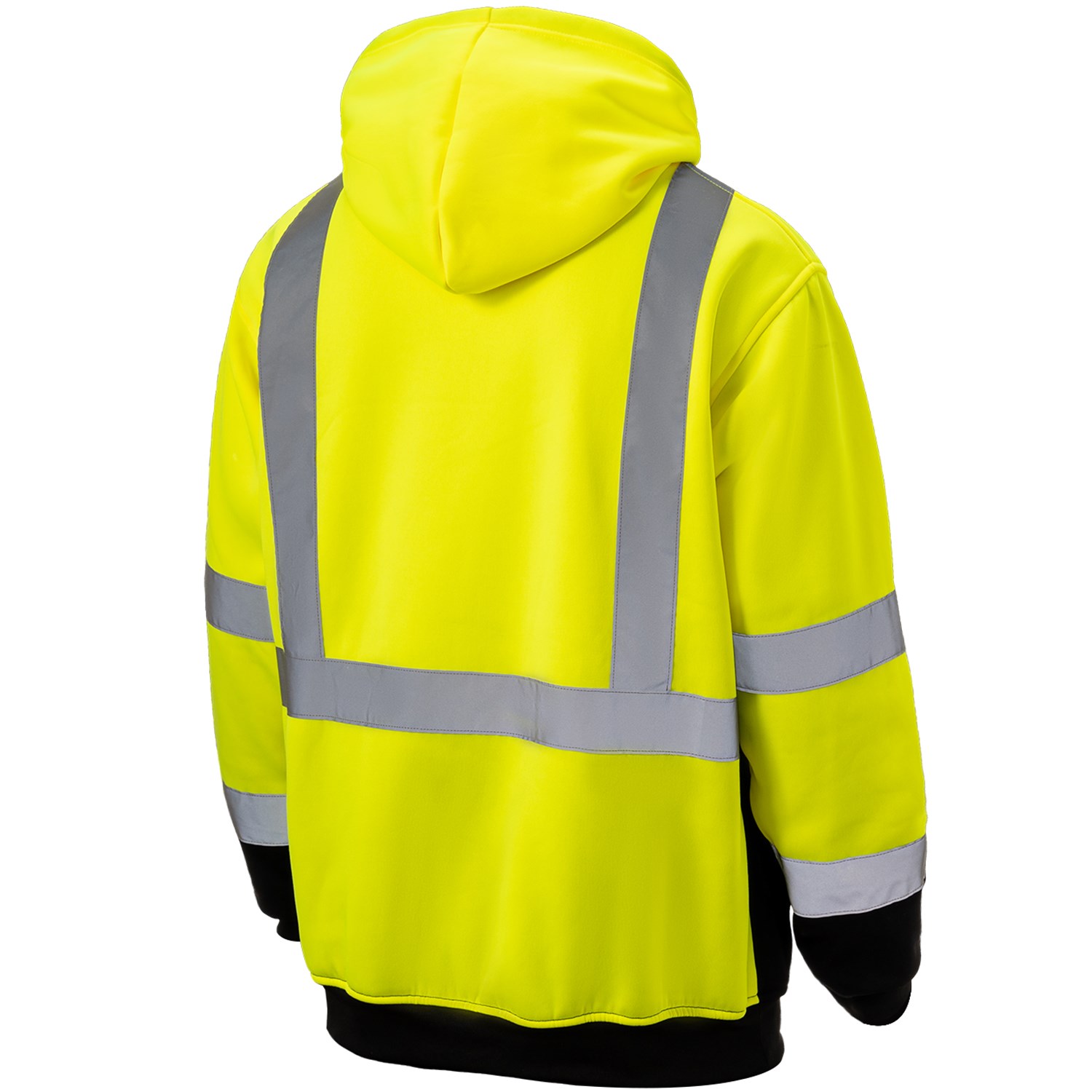 Class 3 Reflective Tape Safety Hoodie with Dual Mic Tabs & Kangaroo Pocket 4