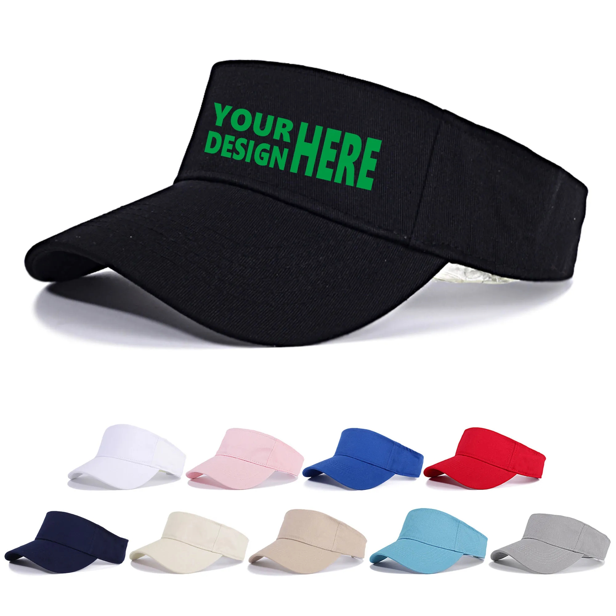 Cotton Empty Top Sun Visor Hat Cap