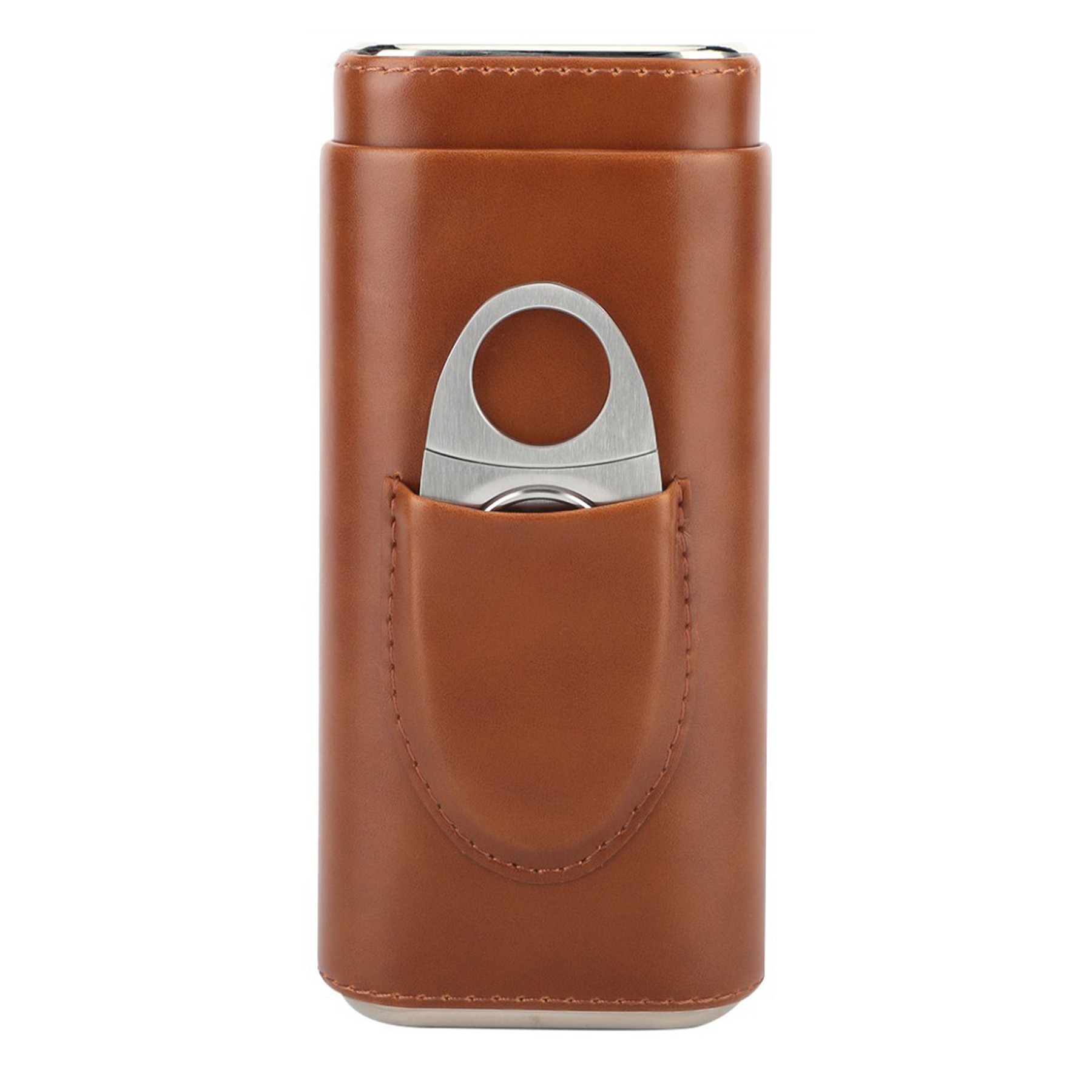 3- Finger Leather Cigar Case With Cutter 5