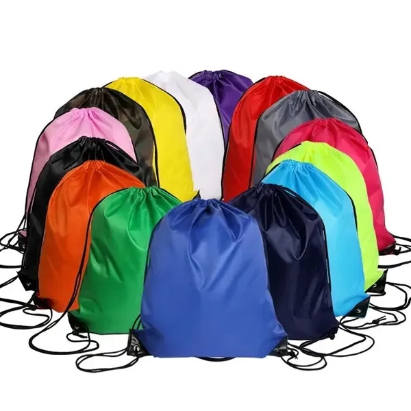 RPET 190T Polyester Drawstring Backpack - 17" H x 13 1/2" W 3
