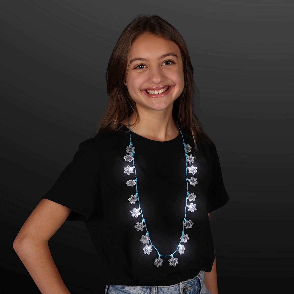 Snowflakes string lights necklace 4