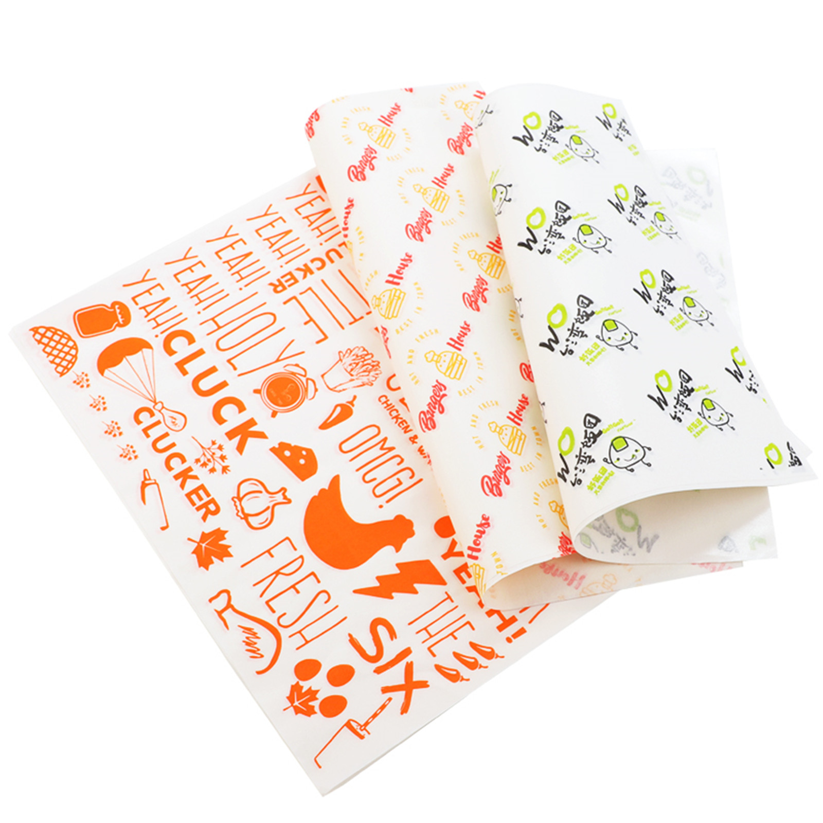 Customized Food Hamburger Wrapper Paper Basket Liners Wrapping Tissue 2