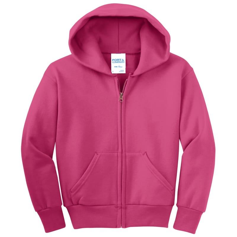 Port & Company - Youth Core Fleece Full-Zip Hooded Sweatshirt. 57