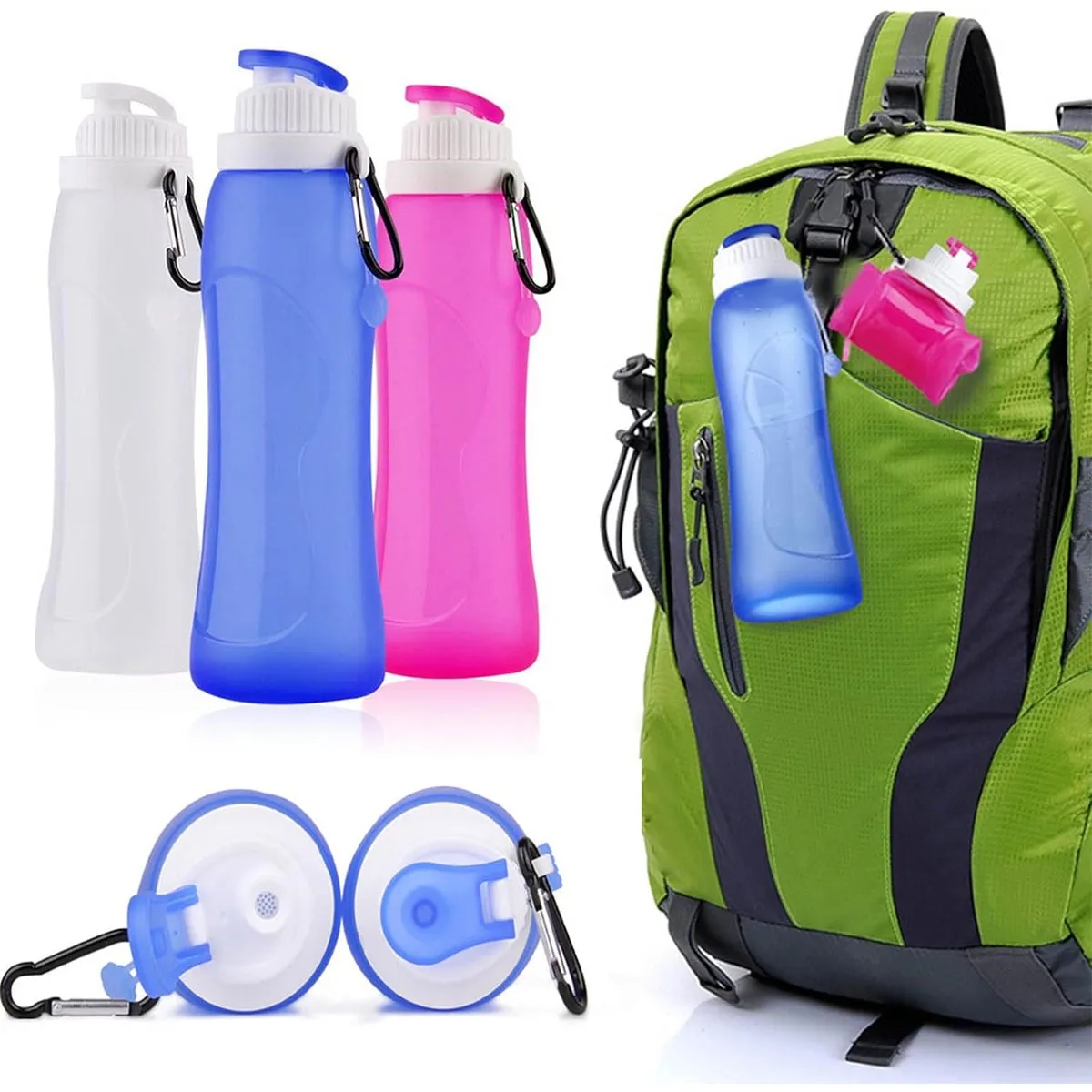 Collapsible Silica Gel Outdoor Sports Travel Water Bottle 4