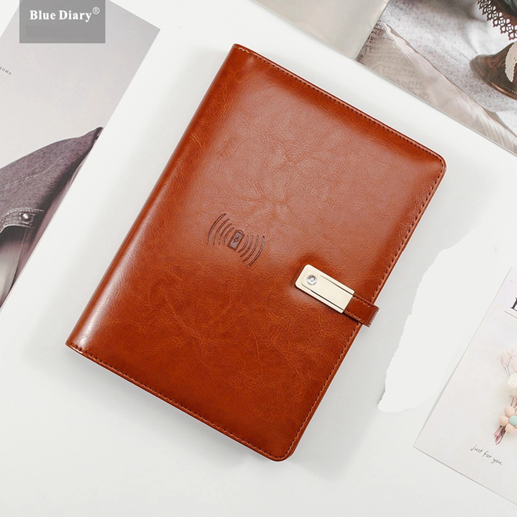 PU Notebook with Wireless Charger & 8000 mAh Power Bank 2