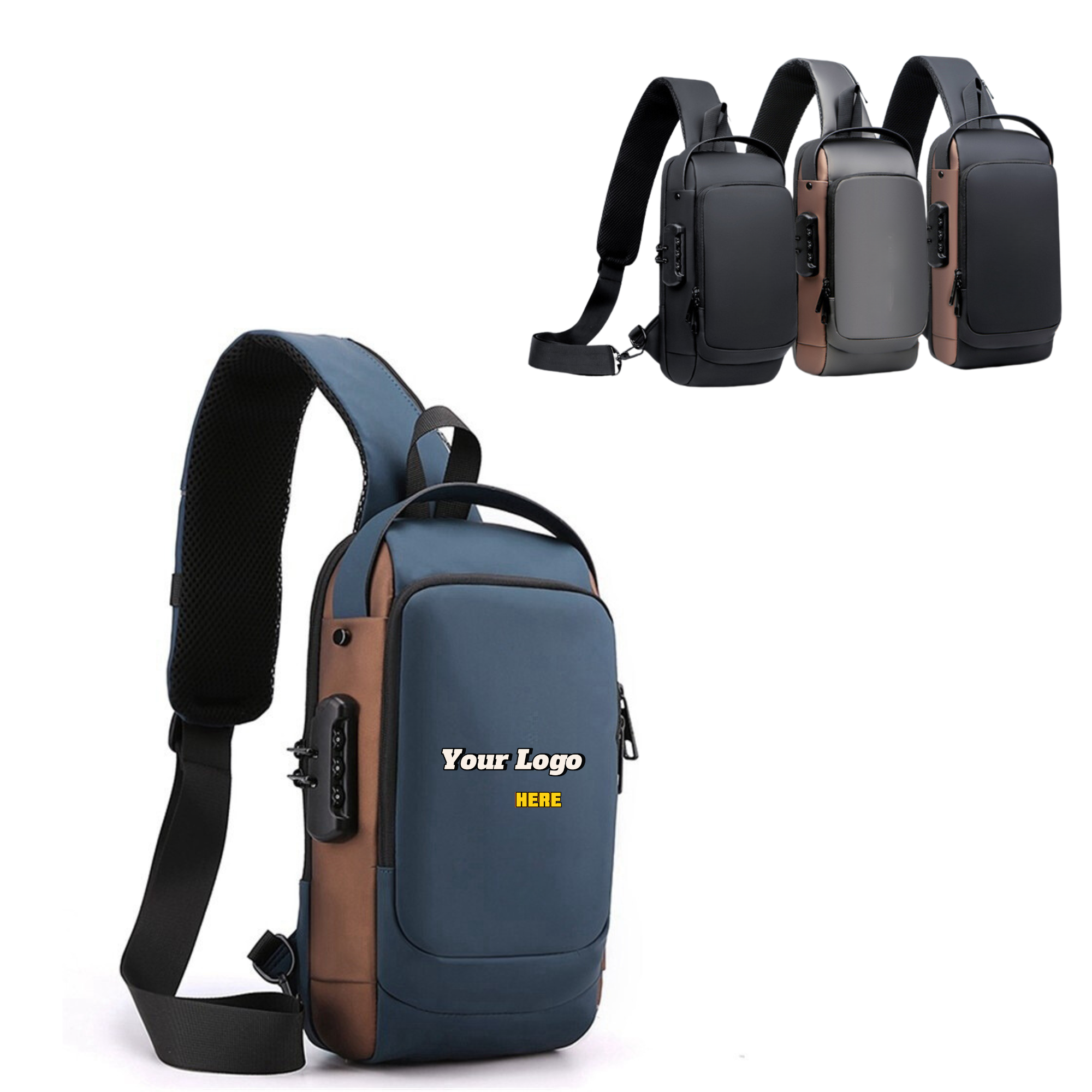 Stylish Fashion Breast Bag with Combination Lock 1