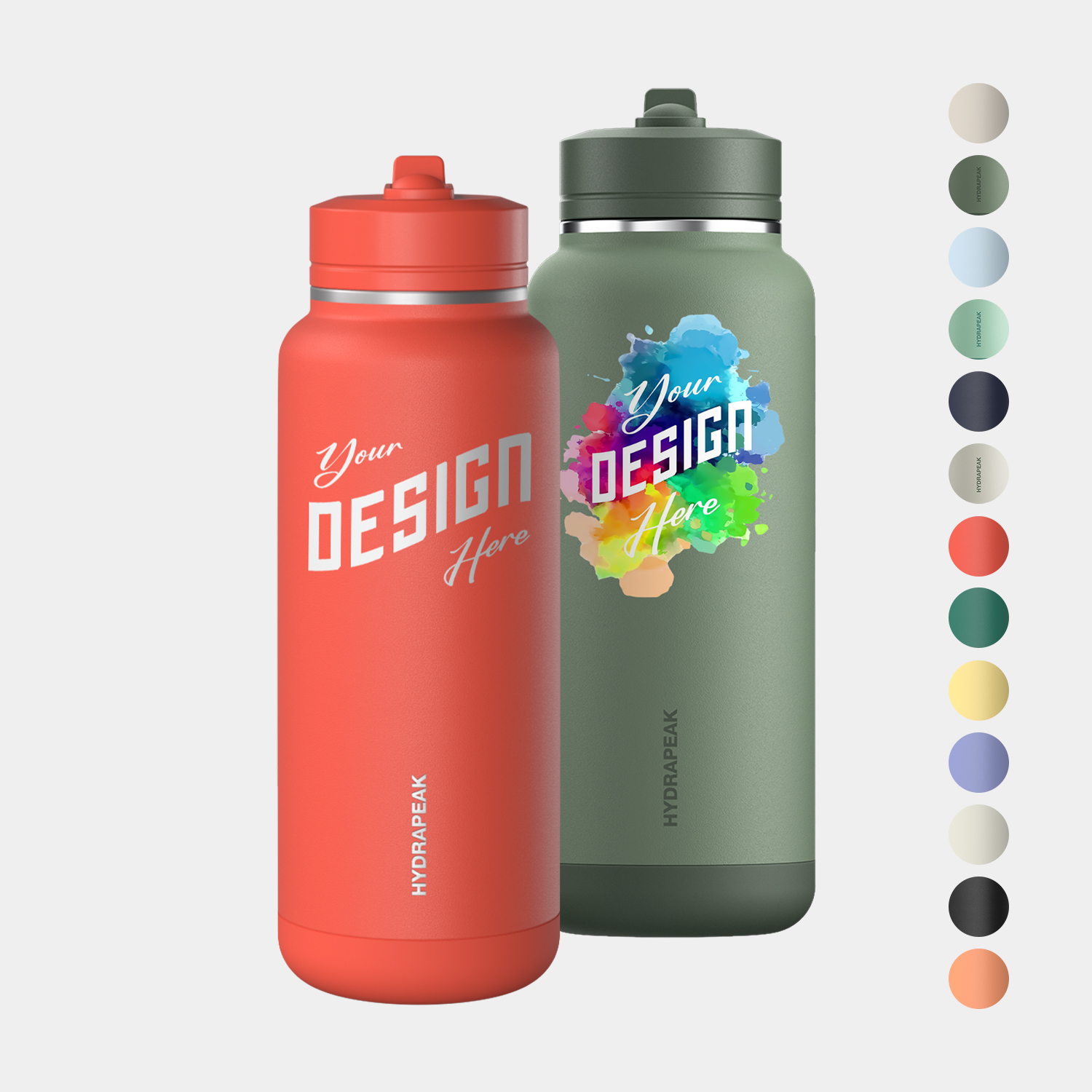 32 oz Hydrapeak® Stainless Steel Insulated Allure Sport Water Bottle w/ Straw Lid, custom water bottle with logo imprint 2