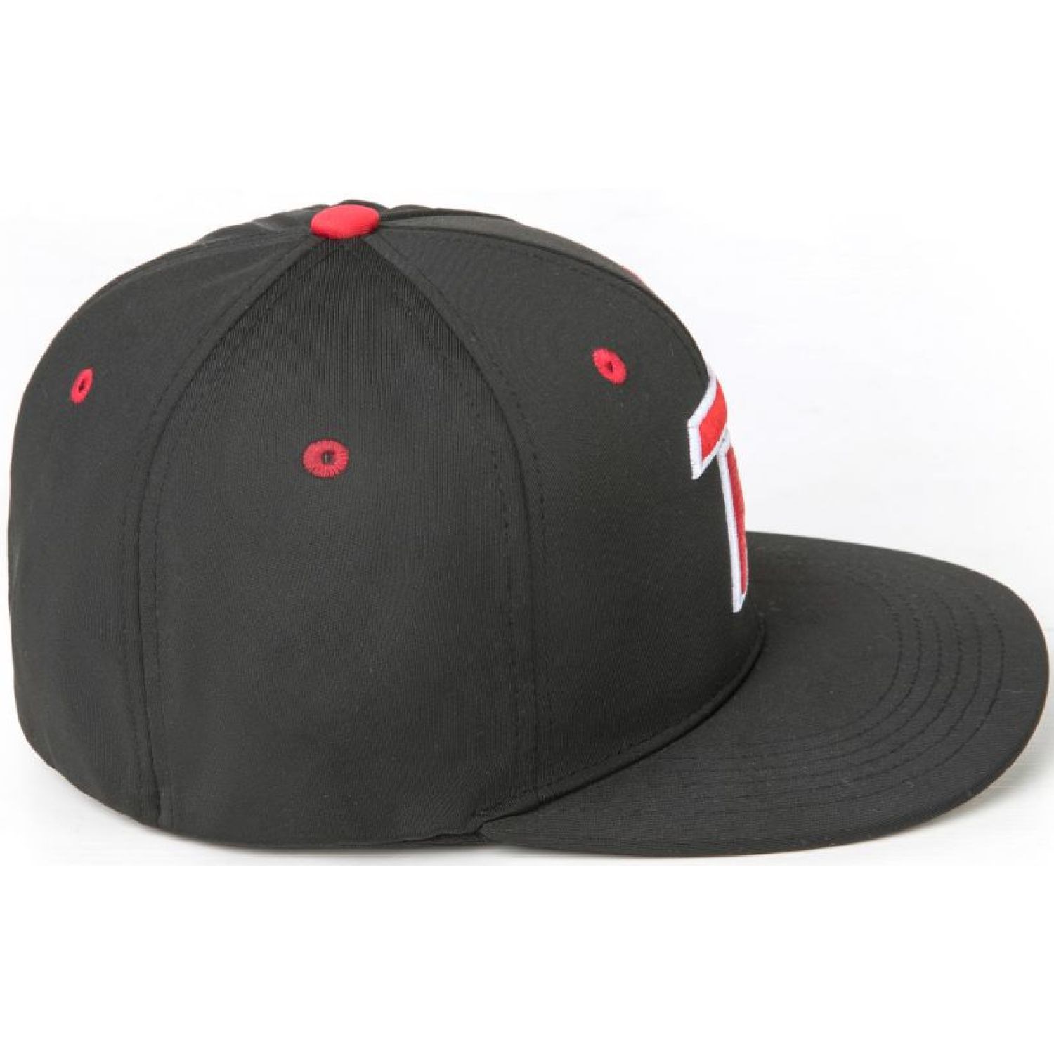 Premium 6-Panel Mid Crown Tactel Fabric Spandex Shape with Flat Bill Visor Cap 2