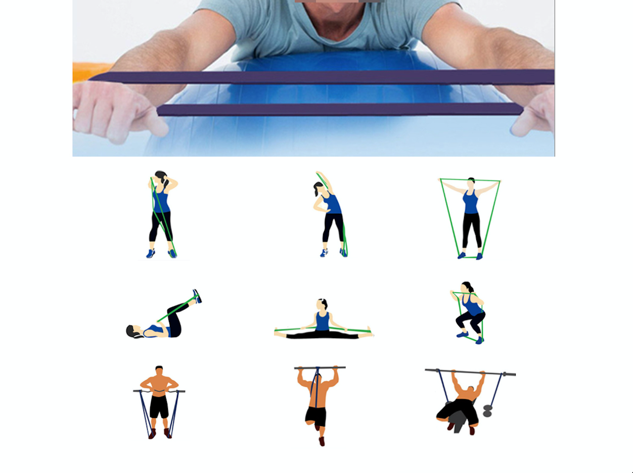 Fitness Training Stretch Resistance and Assist Bands 4