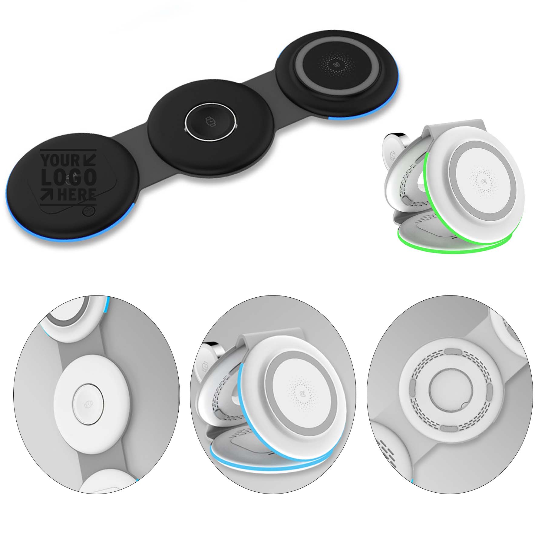 3 in 1 Compatible With Magsafe Charger Foldable Wireless Charger Station Pad 2