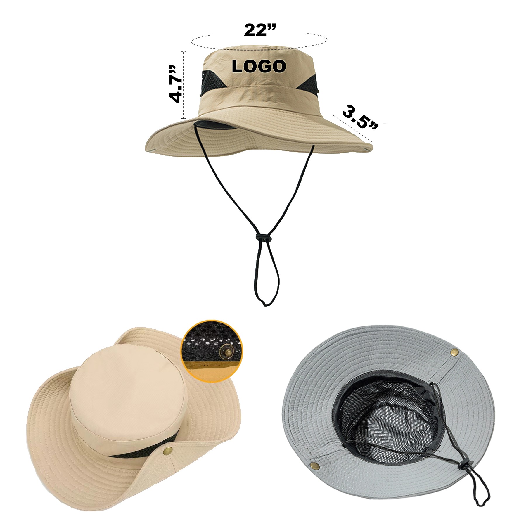 Wide Brim Waterproof Bucket Hat