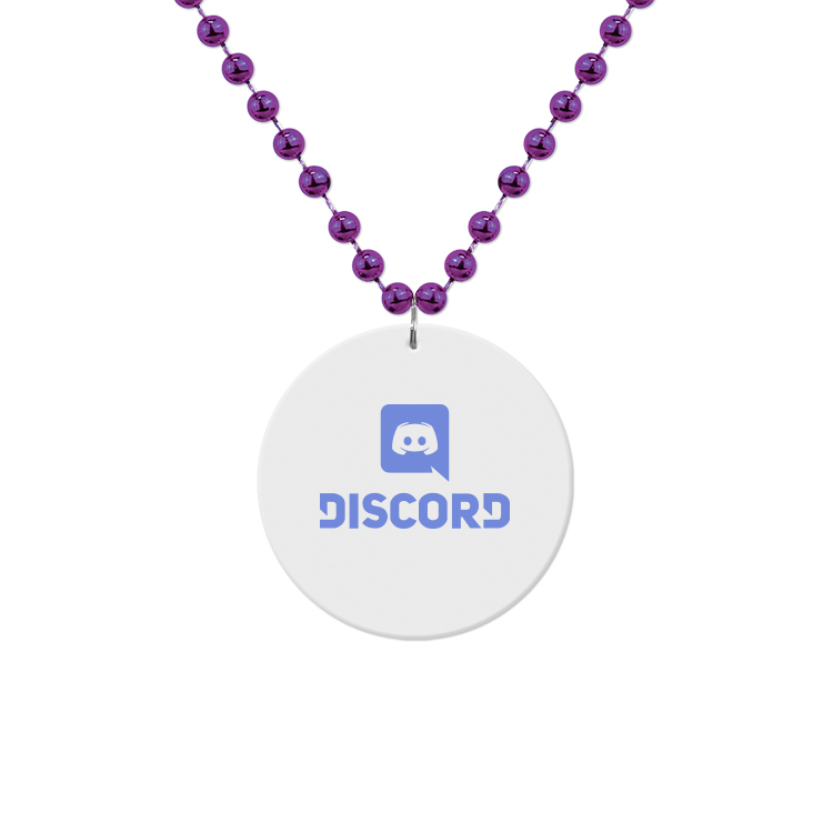 Medallion Bead Necklace w/White Medallion 23