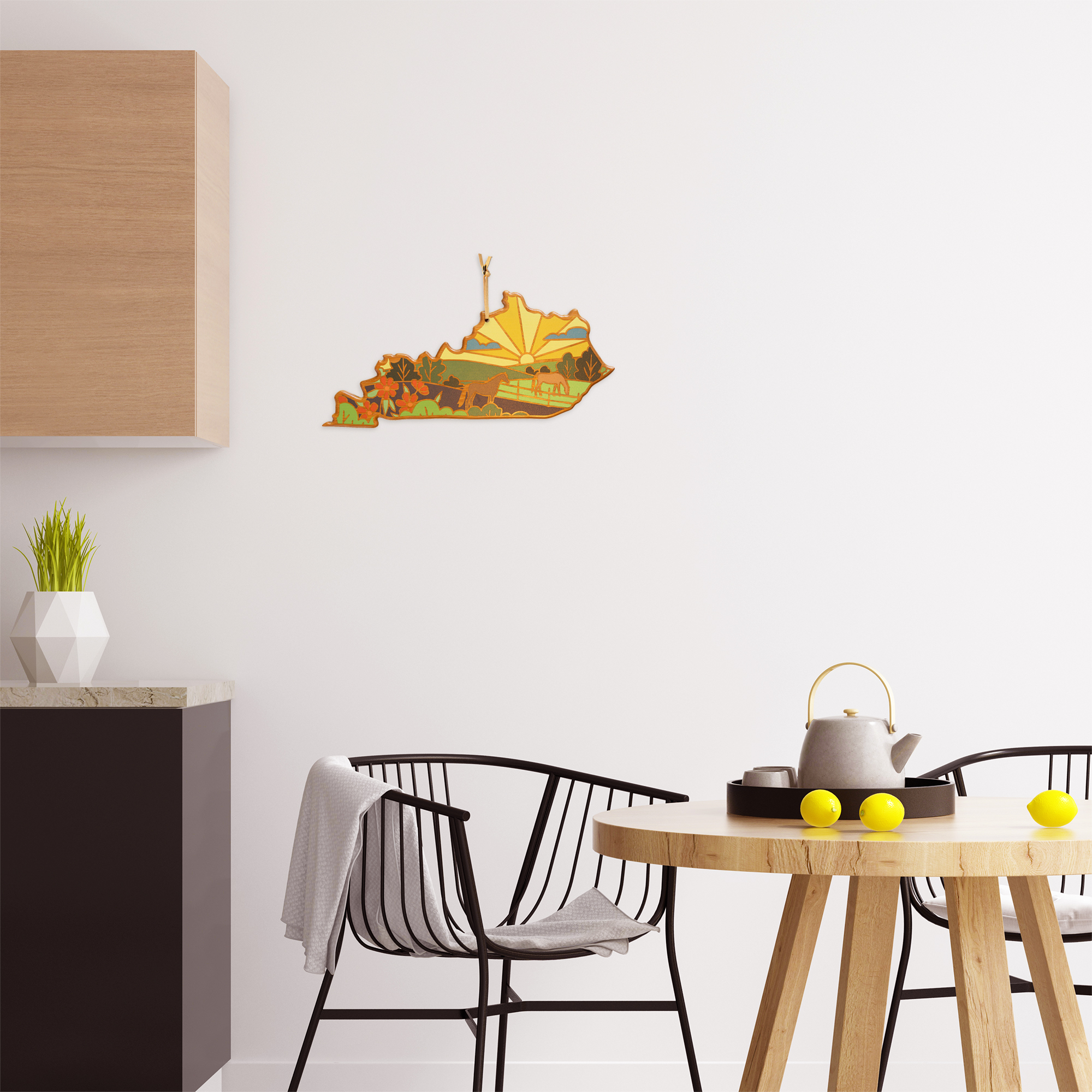 Kentucky State Shaped Serving and Cutting Board with Artwork by Summer Stokes 5