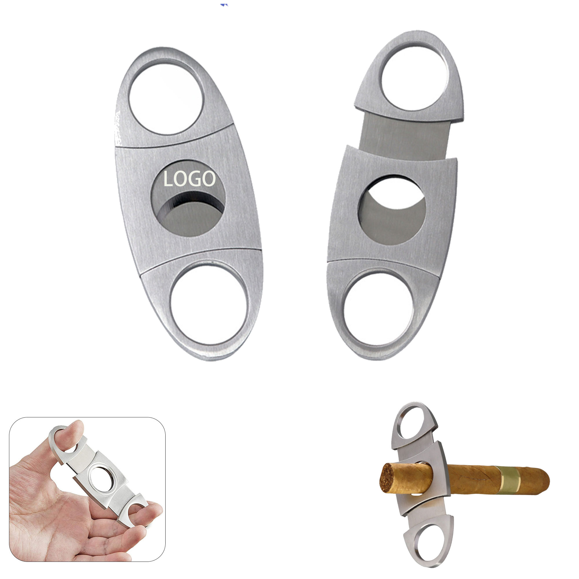 Stainless Steel Smooth Cigar Clippers Double Cut Blade 2