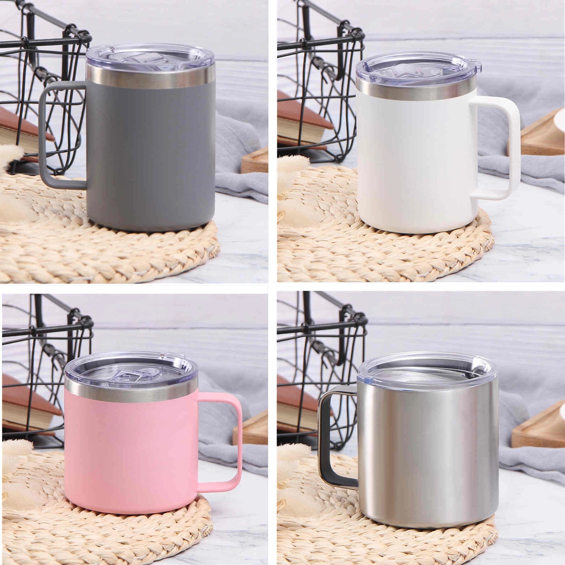 12OZ Stainless Vacuum Insulated Coffee Mug Cup with Handle 3