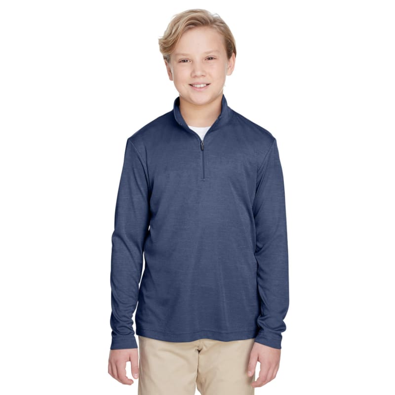 Team 365 Youth Zone Sonic Heather Performance Quarter-Zip 15
