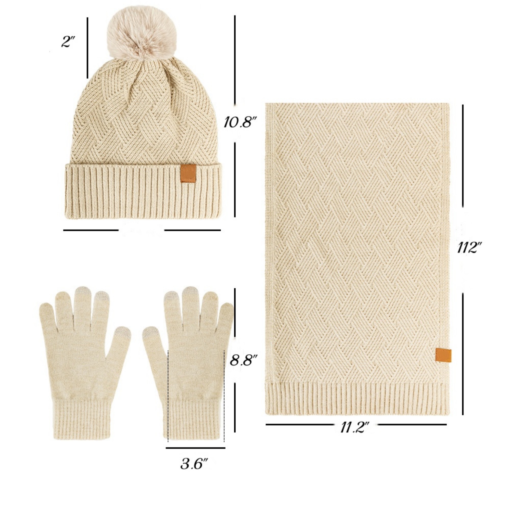 Gloves Hat Scarf Set 4