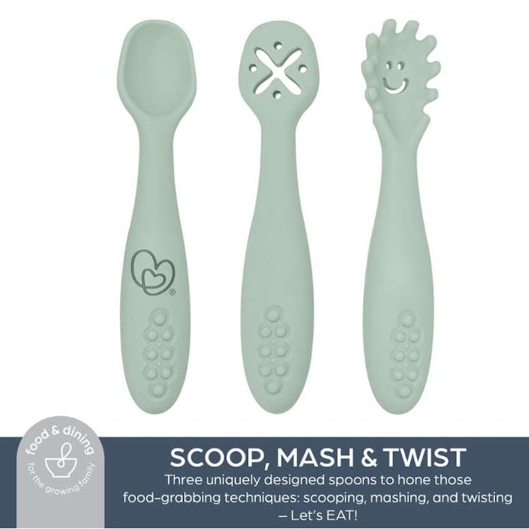 Scoop Mash and Twist Silicone Baby Spoon Set High Edge 2