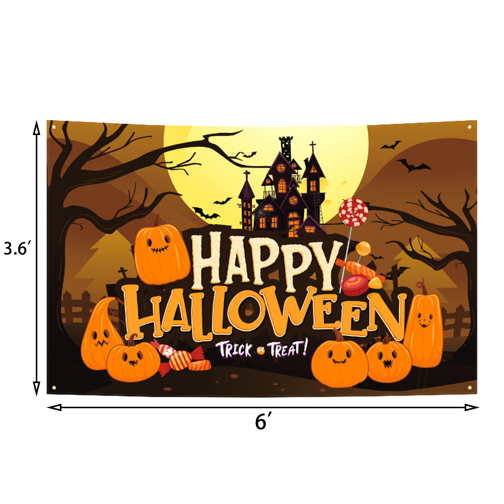 Personalized Jumbo Halloween Sign – 3.6'x6' Custom Name Trick-or-Treat Banner 2
