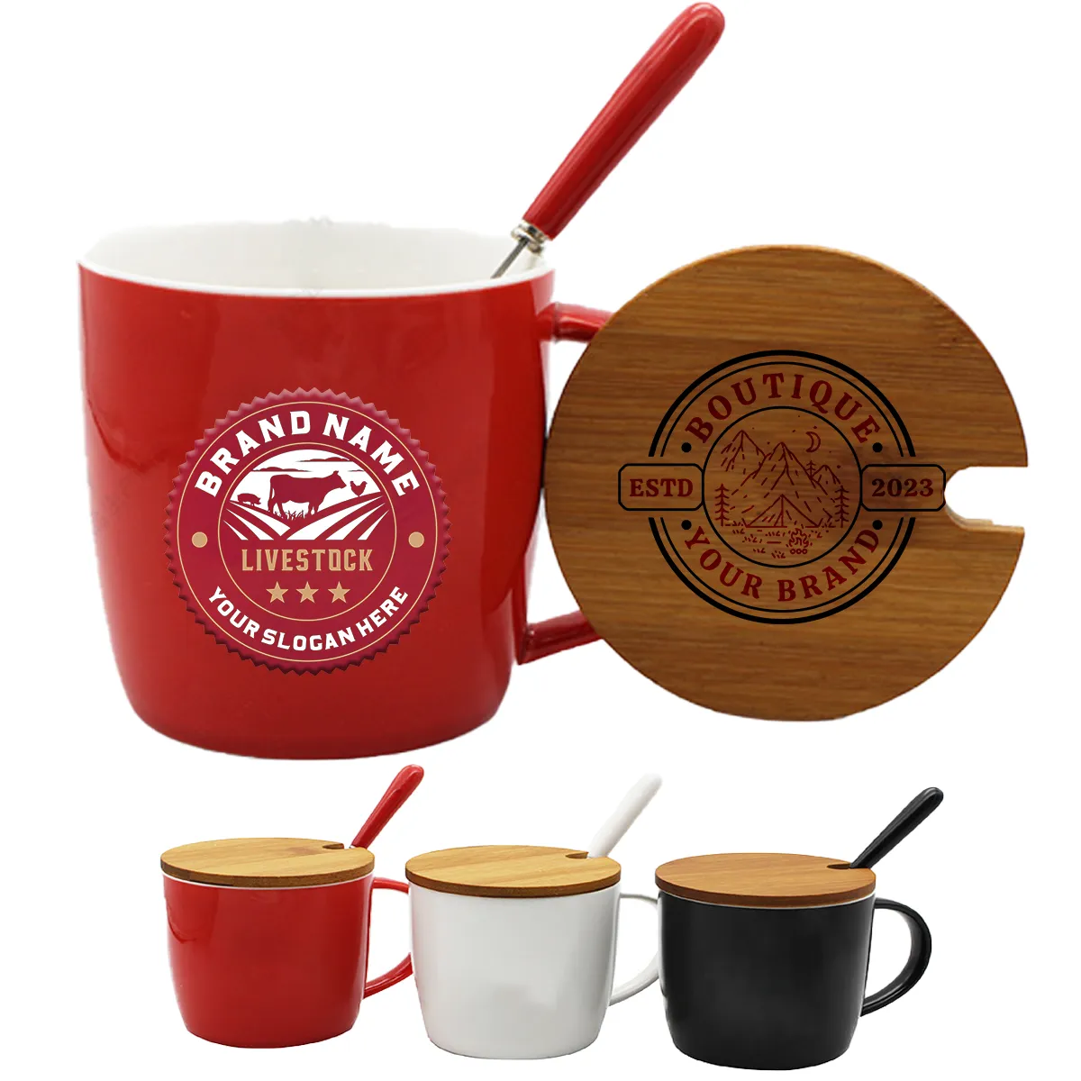 Customizable Wood Coffee Cup With Engraved Bamboo Lid 1