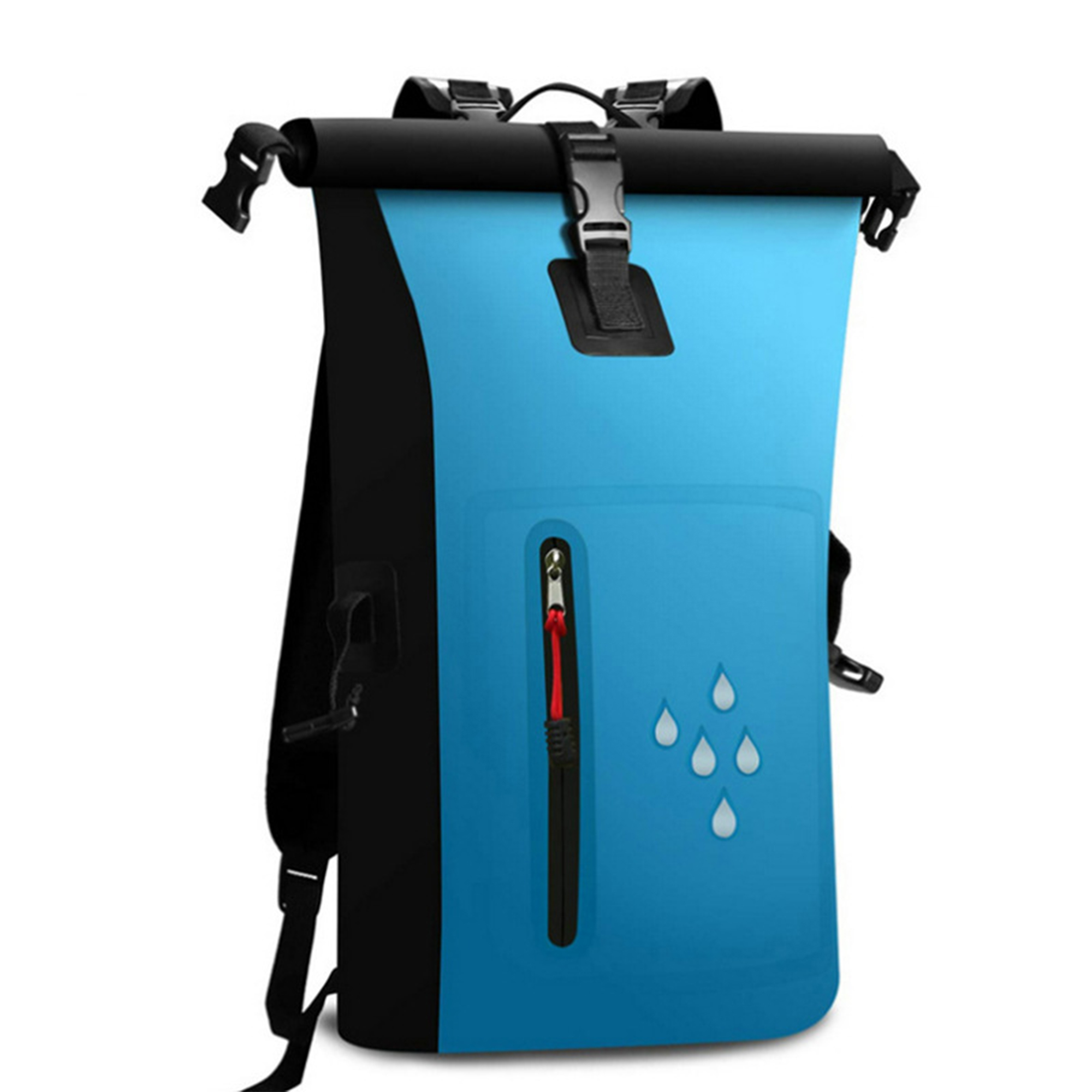 Roll Top Dry Backpack With Detachable Strap 7" x 10" x 17" 3