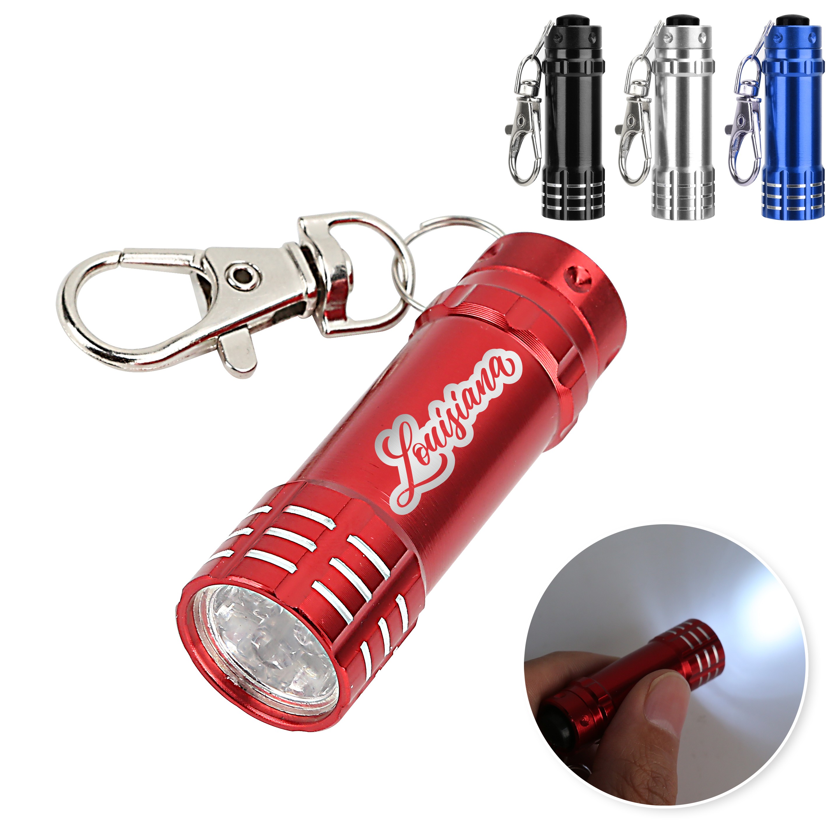 Mini 3 LED Flashlight Swivel Key Chain 2