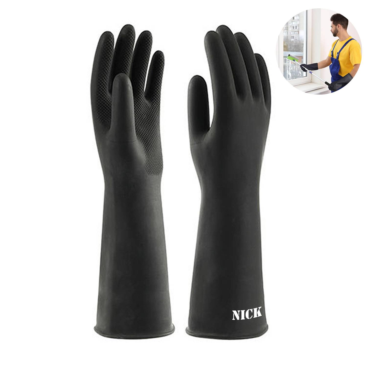 Rubber Kitchen Dishwashing Gloves