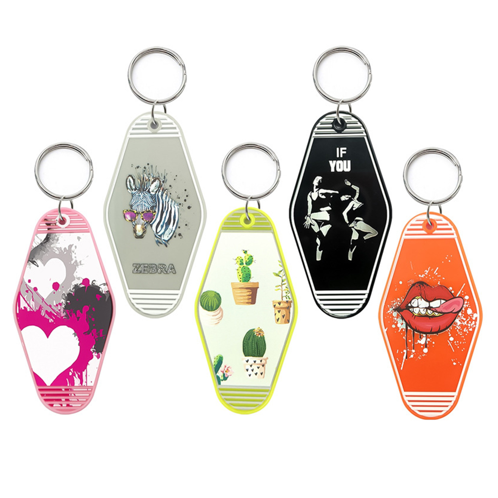 Plastic Rhombus Keychain Motel Hotel Key Tag 1