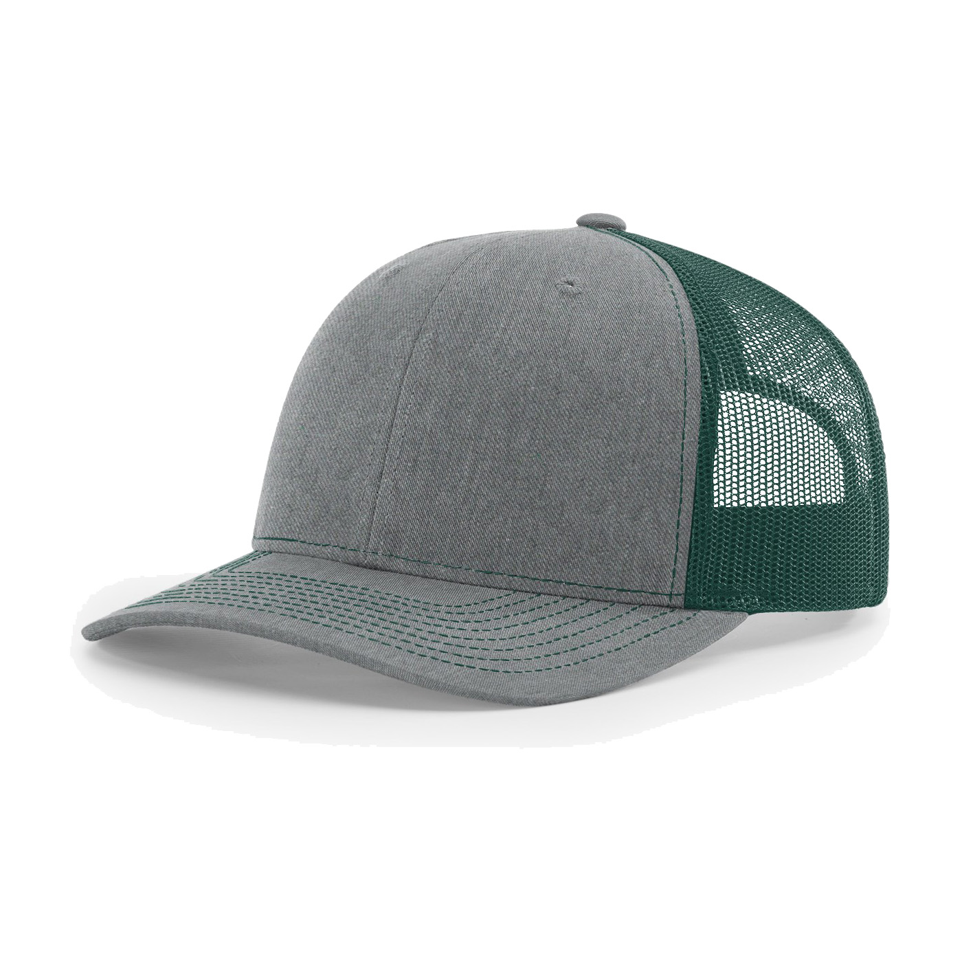 Richardson 112 6-Panel Snapback Trucker Hat w/Leatherette Adhesive Patches or Embroidery 72