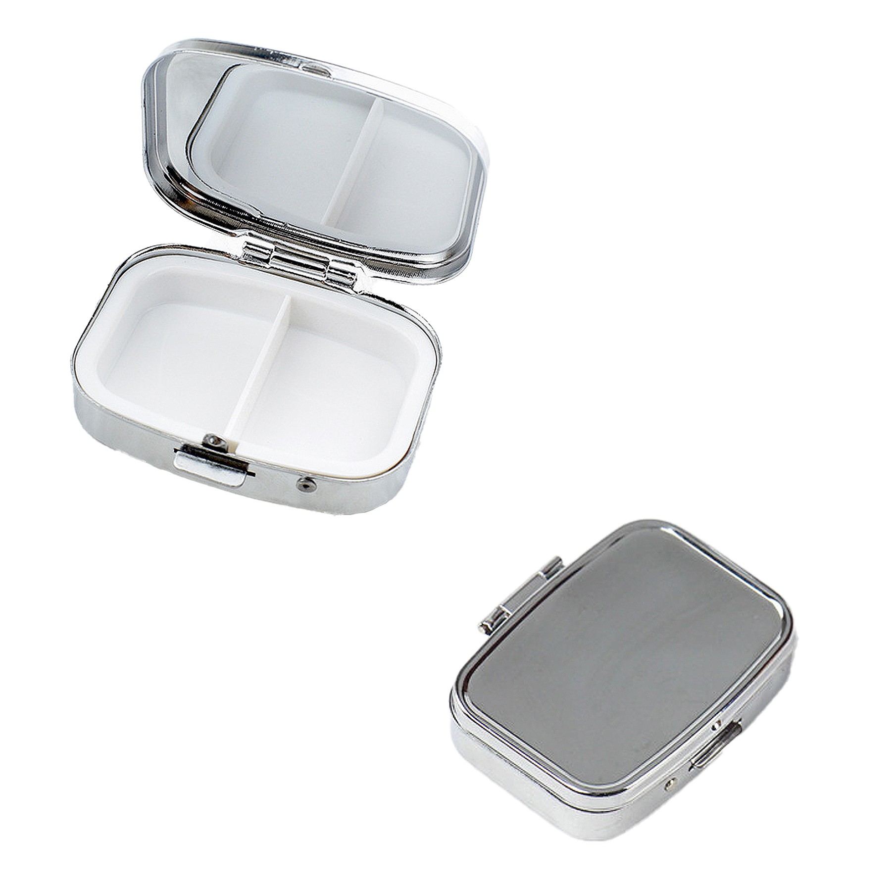 Square Two Compartments Vitamins Pill Cases 4