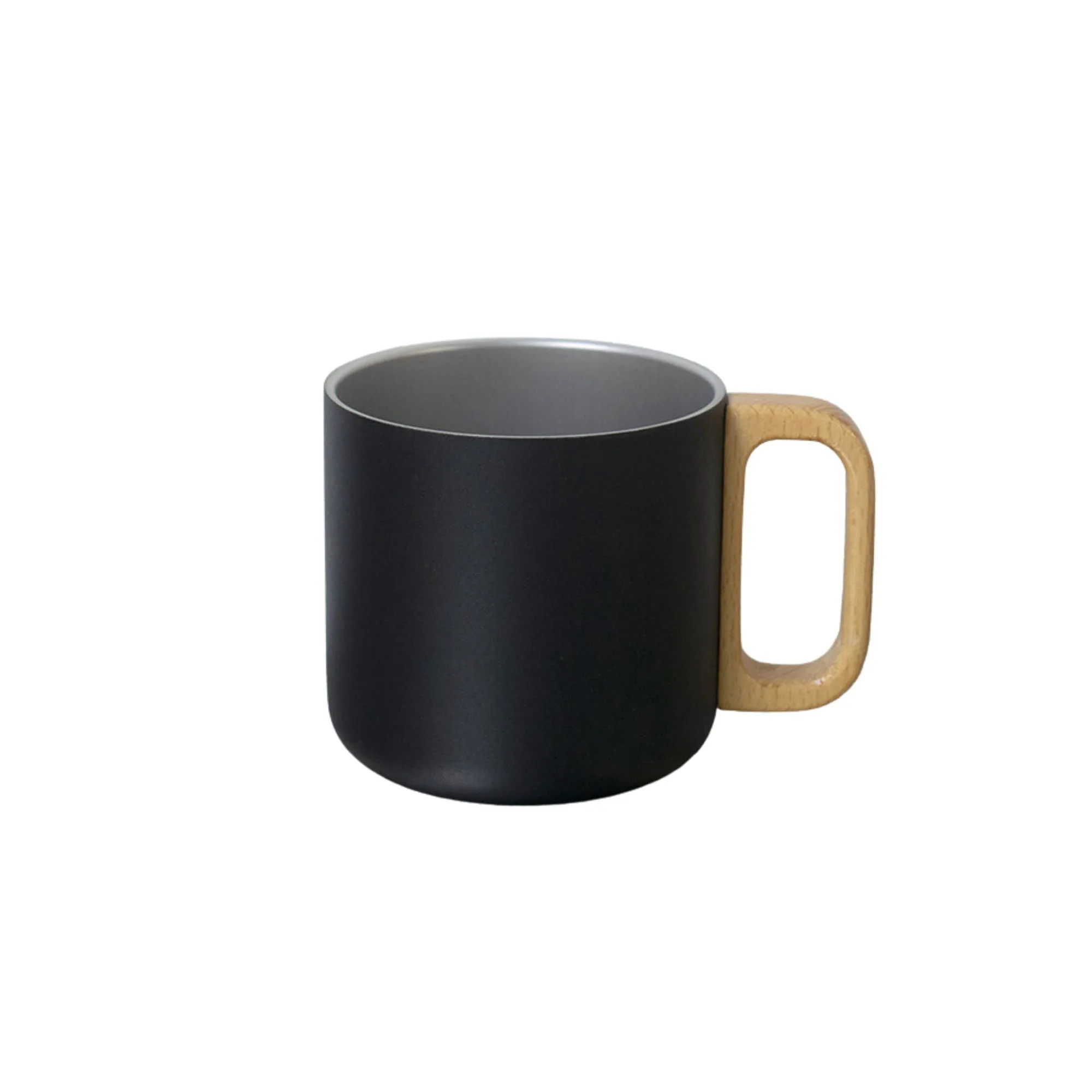 14oz Stainless Steel Double Layer Cup With Wooden Handle 3