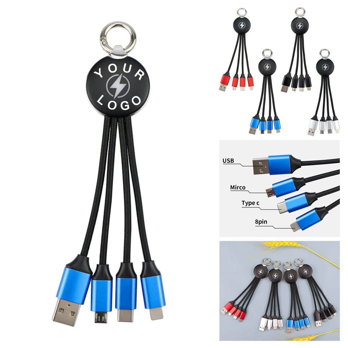 Plastic Glowing Logo Charging Cable 2