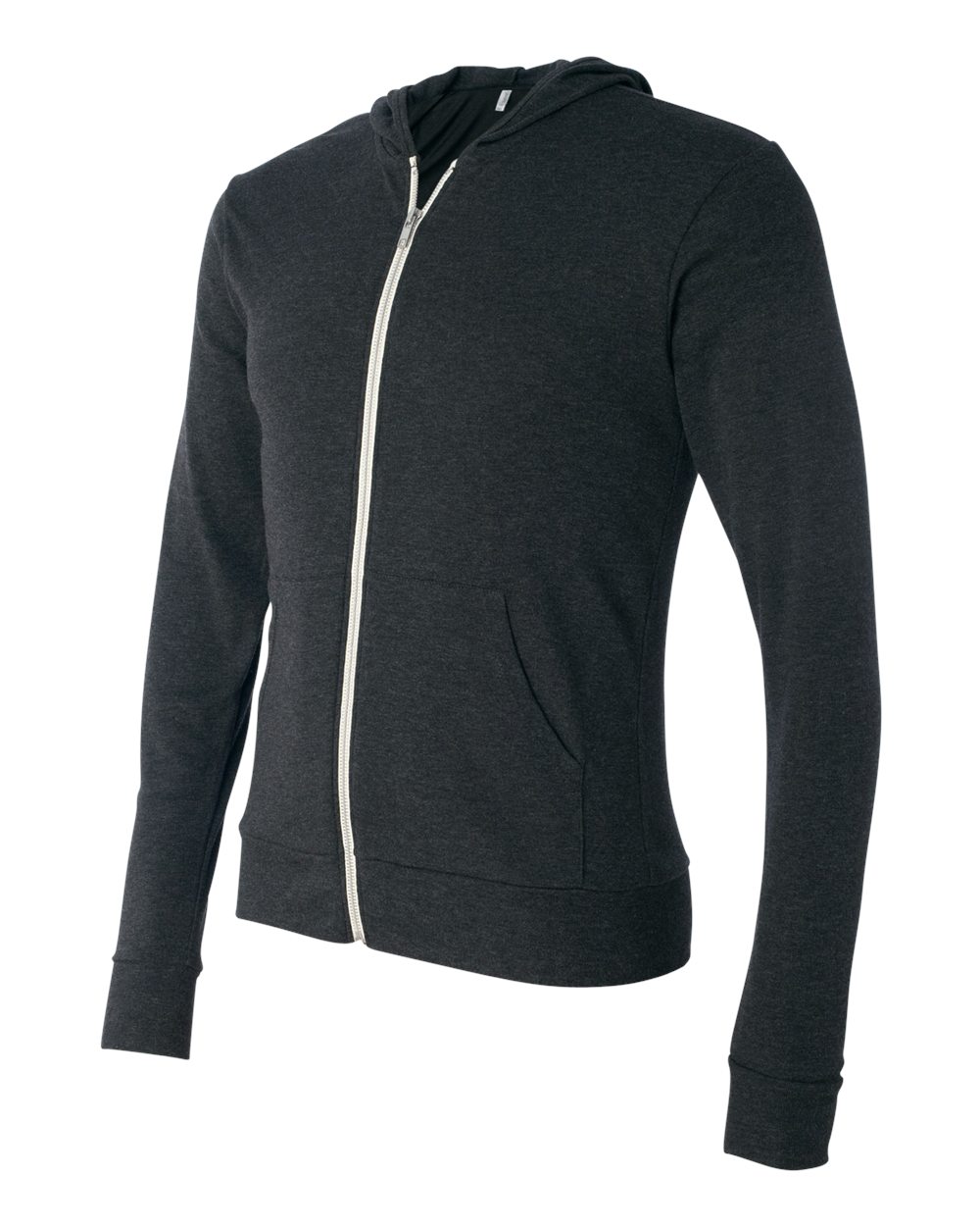 Unisex Triblend Lightweight Full-Zip Hooded Long Sleeve Tee - 3939 5