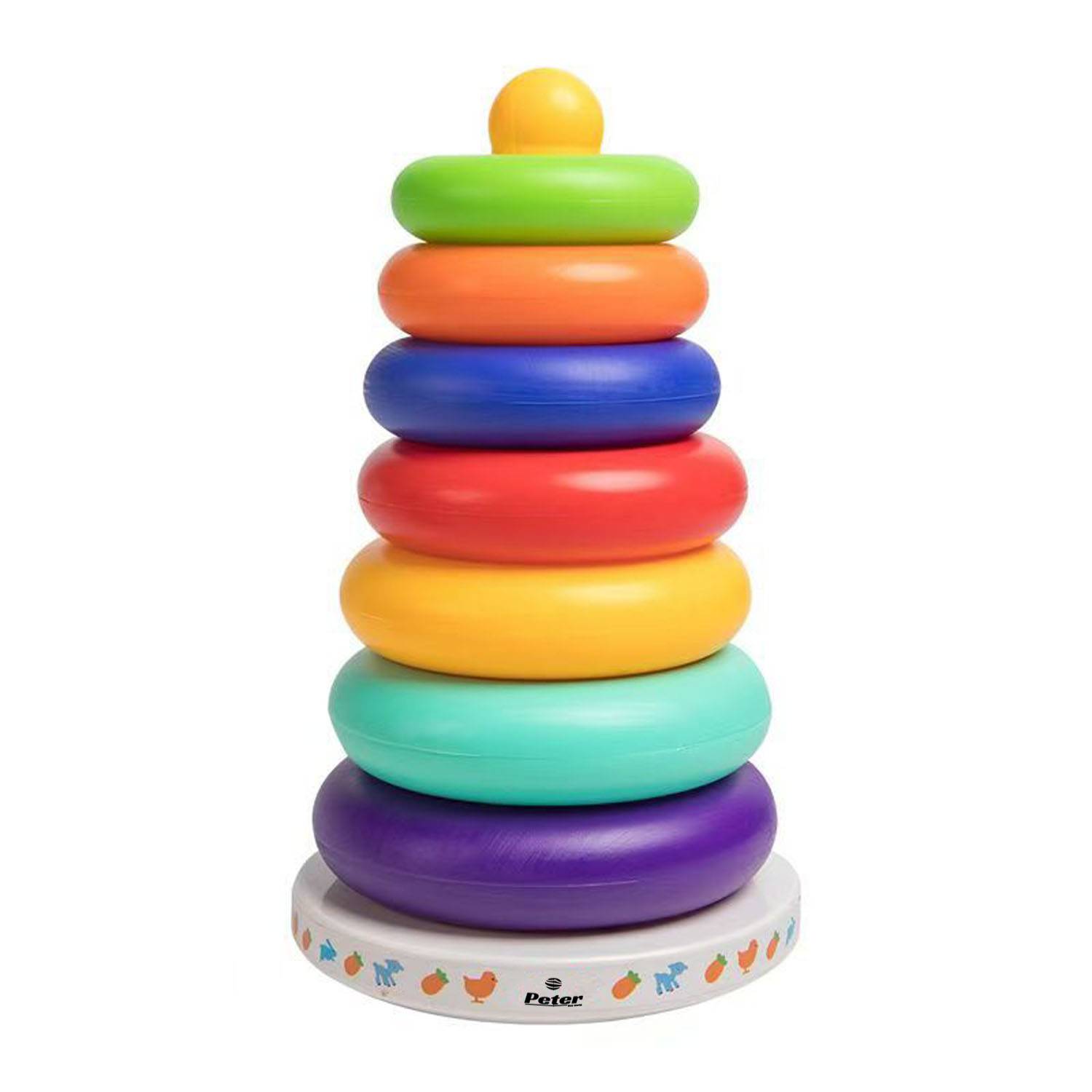Safe Plastic Educational Rainbow Stacking Tower Toy 2
