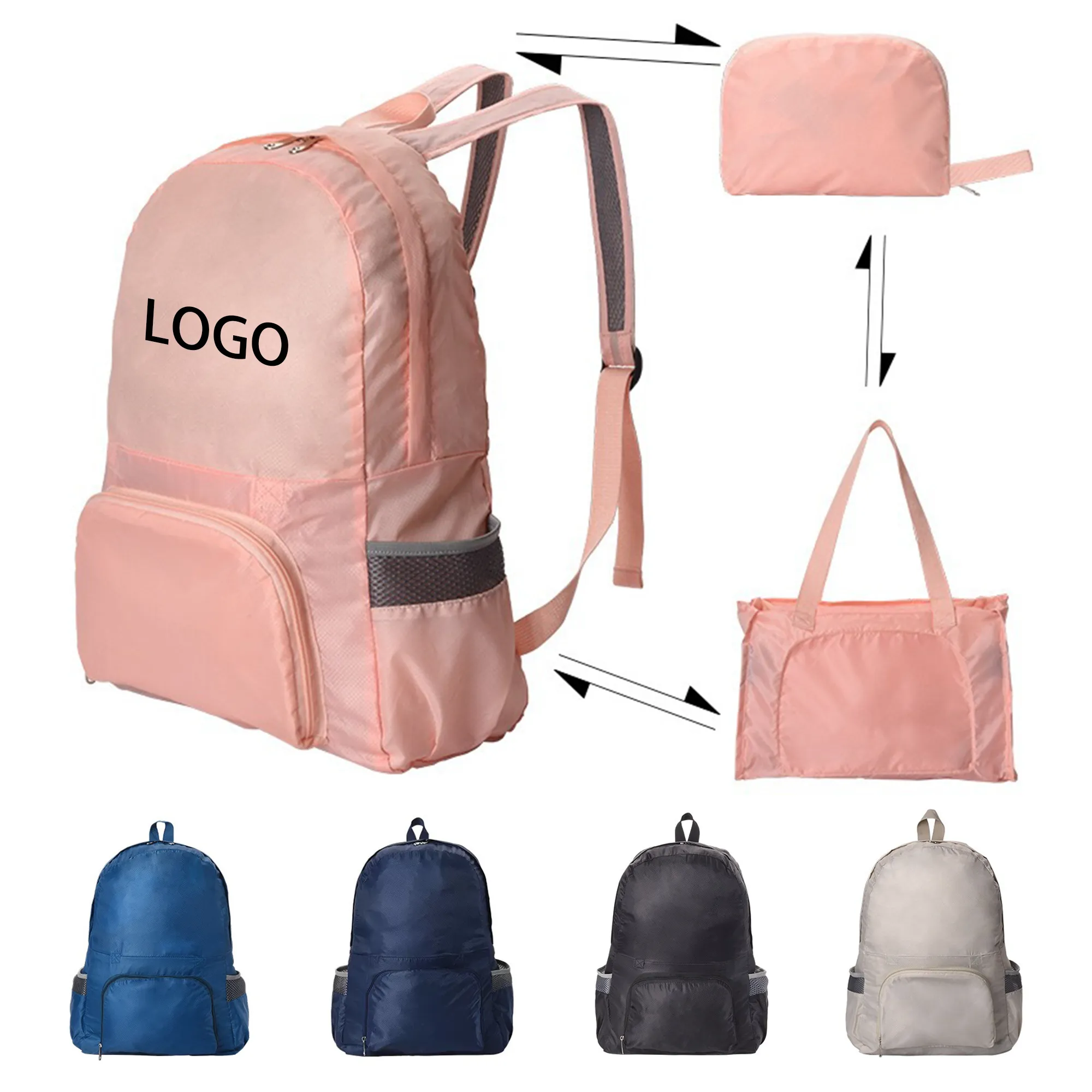 MOQ20 Foldable Multifunction Backpack Lightweight Travel Bag 2