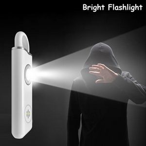120DB Round Bar Shaped Self Defense Alarm Keychain With Flashlight 2