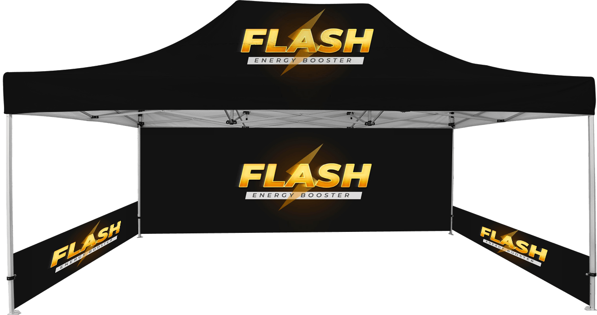 13'x20' Premium Hex Aluminum Frame Tent w/Rear Wall & 2 Half Side Walls 1