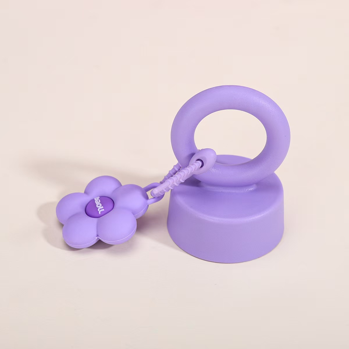 15ozStainless Steel Vacuum Insulated Water Bottle & Cup With Ring-shapedHandle And Artificial Petals 4